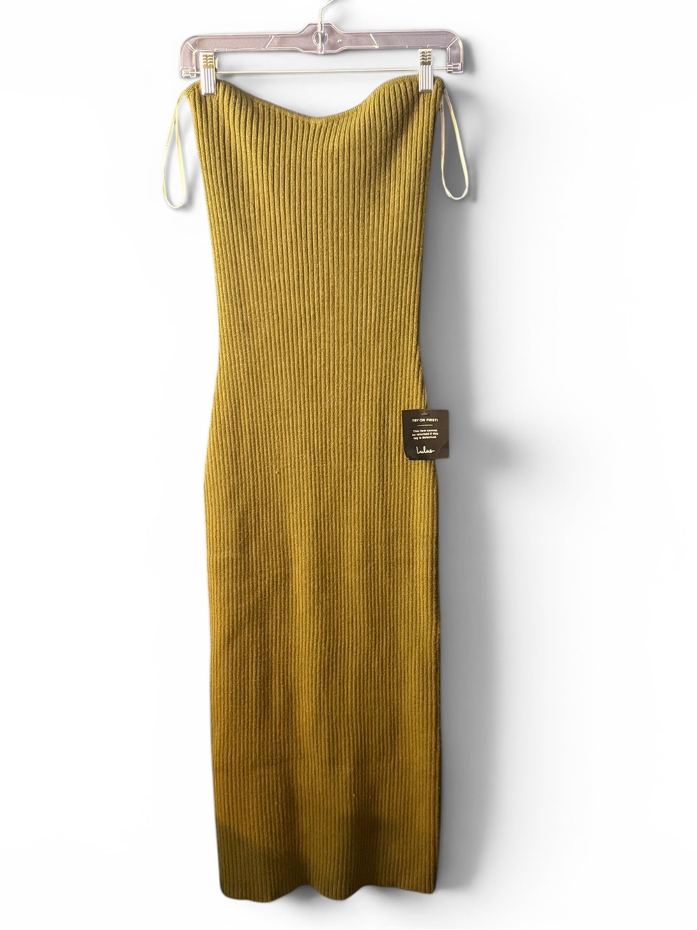 NWT Lulu’s Ribbed Strapless Maxi Dress Size XL